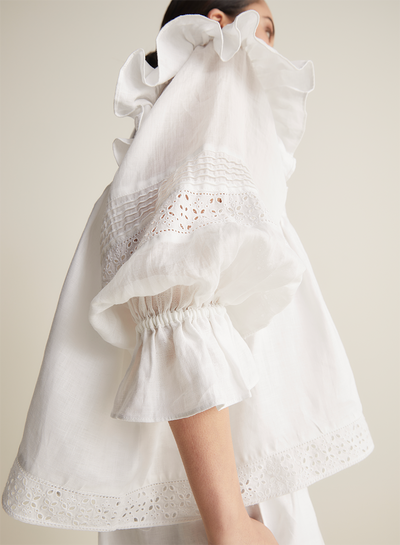 Hari Linen Ramie Smock Top | Optical White