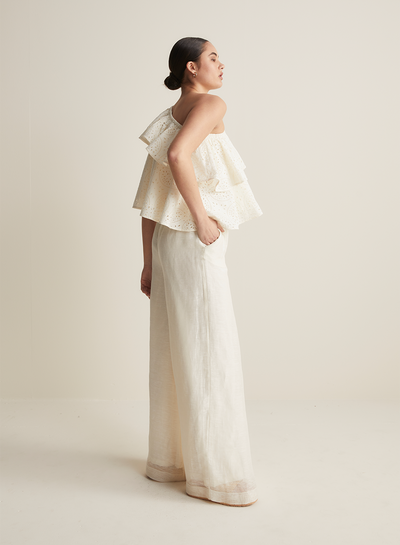 Maggie Organic Cotton Broderie Top  | Antique