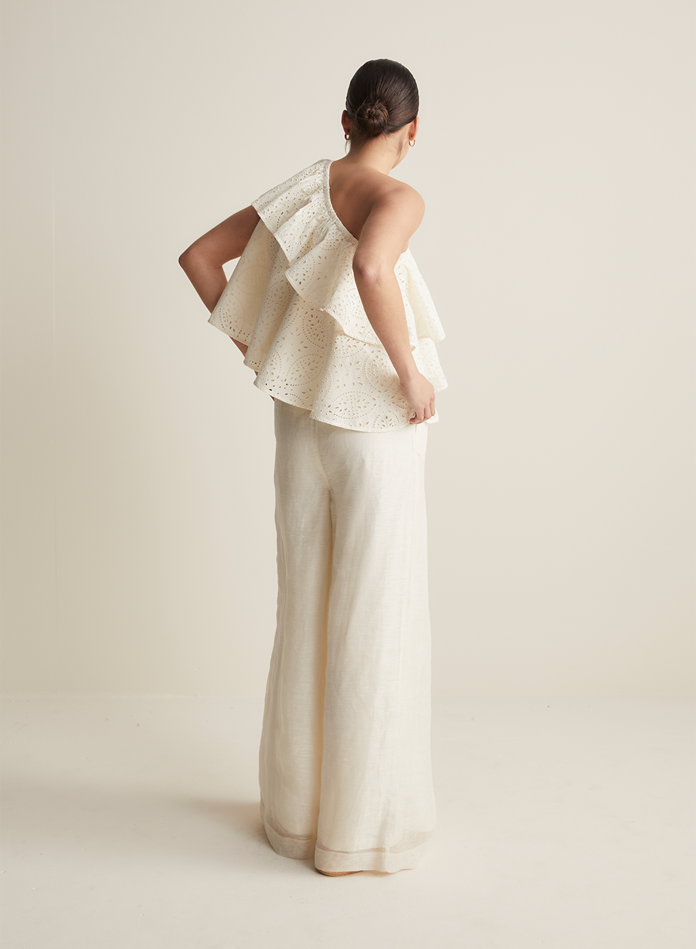 Maggie Organic Cotton Broderie Top  | Antique