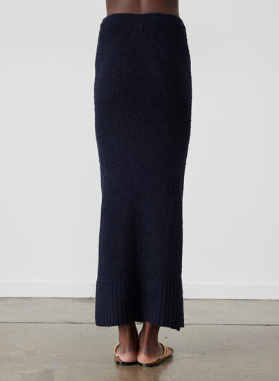 Arie Organic Cotton Cashmere Knit Maxi Skirt | Navy