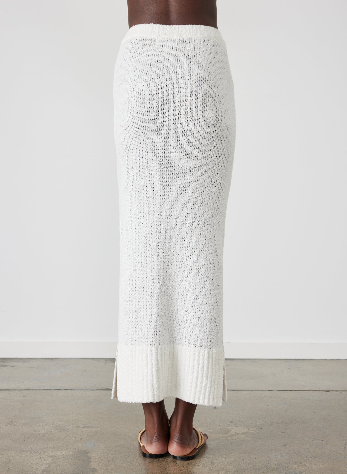 Arie Organic Cotton Cashmere Knit Maxi Skirt | Cream