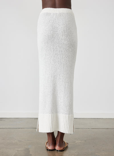Arie Organic Cotton Cashmere Knit Maxi Skirt | Cream