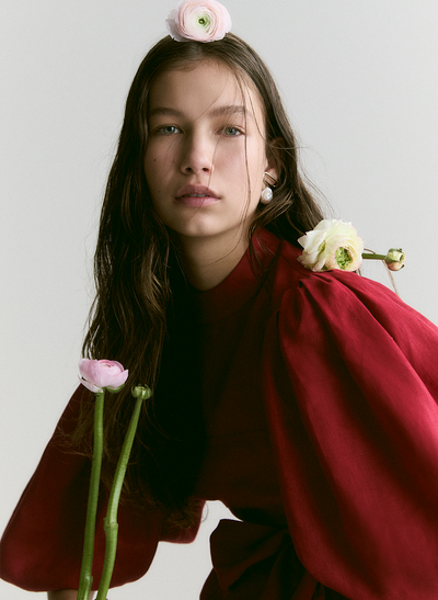 Carmella Linen Top | Scarlet