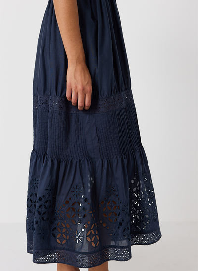 Corinne Silk Cotton Midi Dress