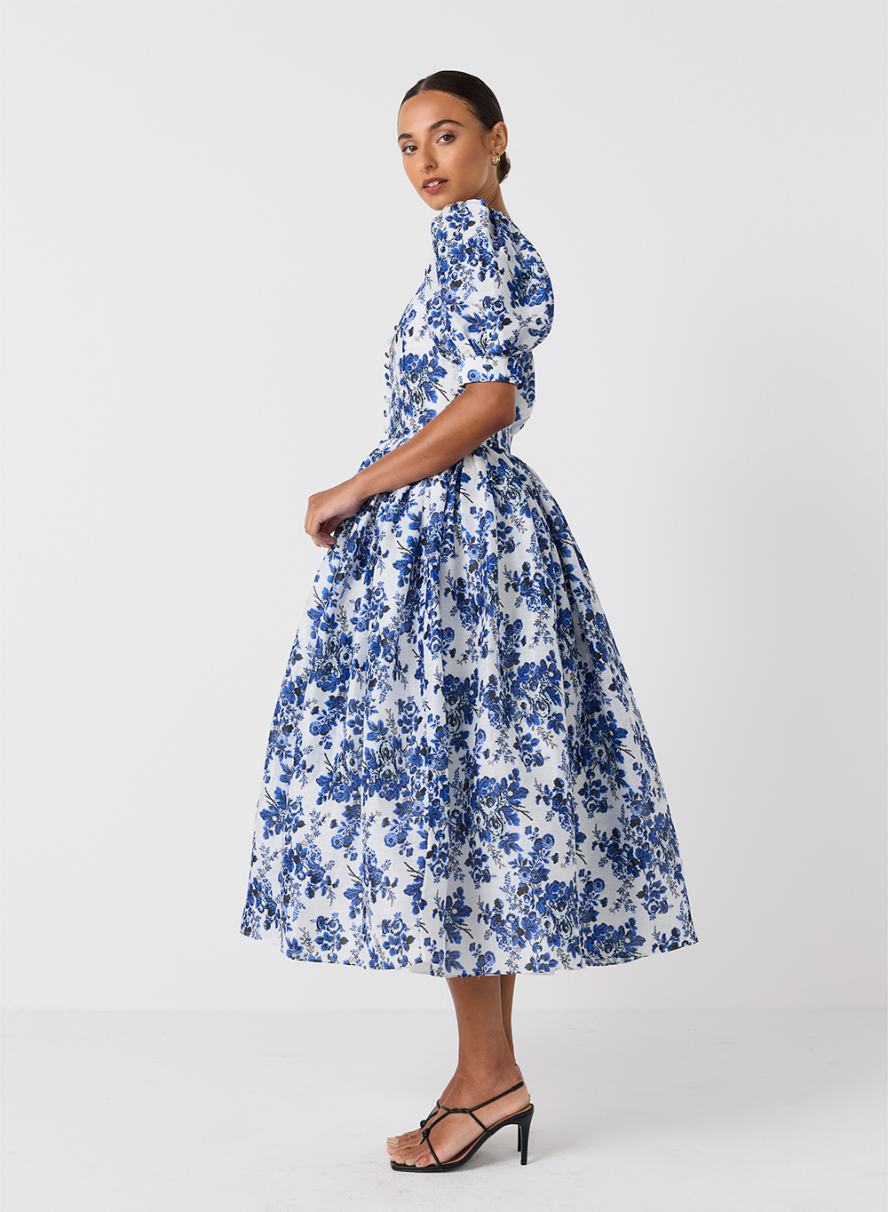 Florentine Silk Linen Midi Dress