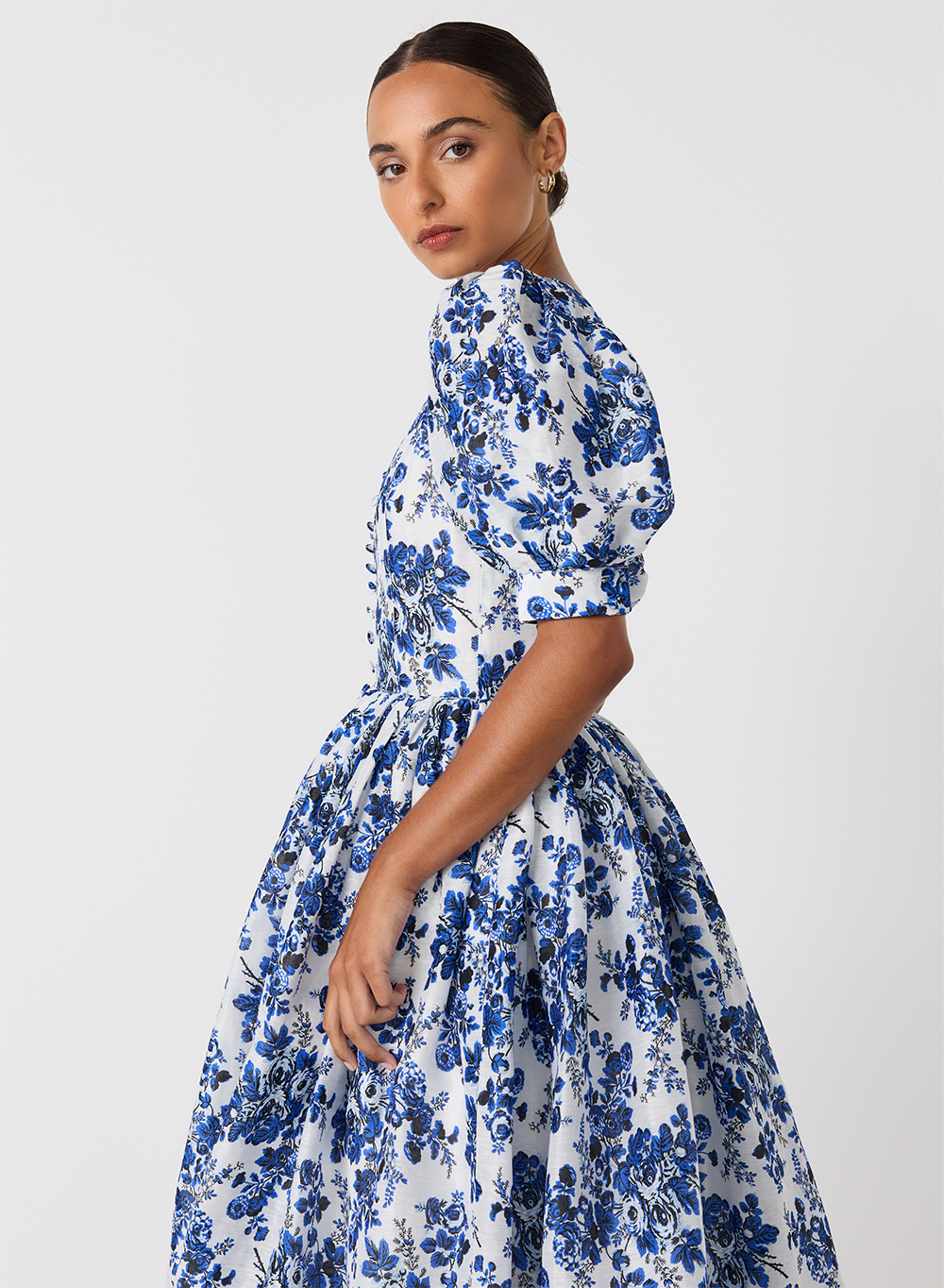 Florentine Silk Linen Midi Dress