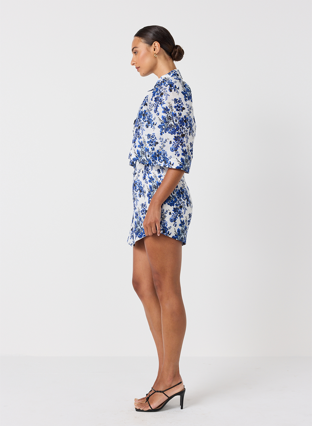 Augusta Silk Linen Mini Shirt Dress