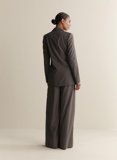 Sophia Wool Palazzo Pant | Charcoal