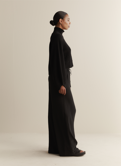 Sophia Silk Palazzo Pant | Sandwash Black