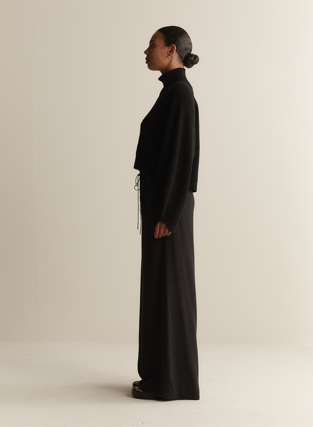 Sophia Silk Palazzo Pant | Sandwash Black