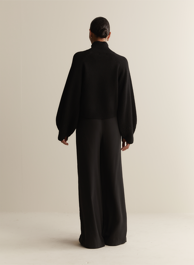 Sophia Silk Palazzo Pant | Sandwash Black