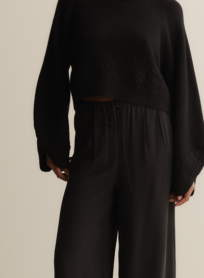 Sophia Silk Palazzo Pant | Sandwash Black