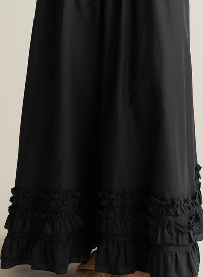 Anastacia Silk Cotton Maxi Dress | Black