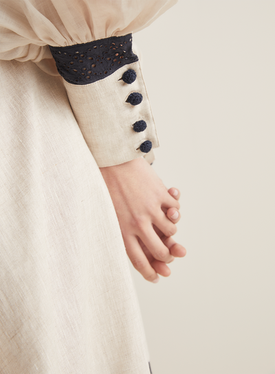 Béatrice Linen Ramie Embroidery Maxi Dress