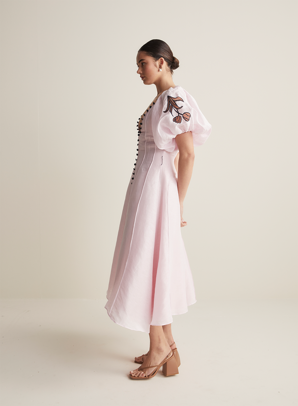 Colette Silk Linen Midi Dress