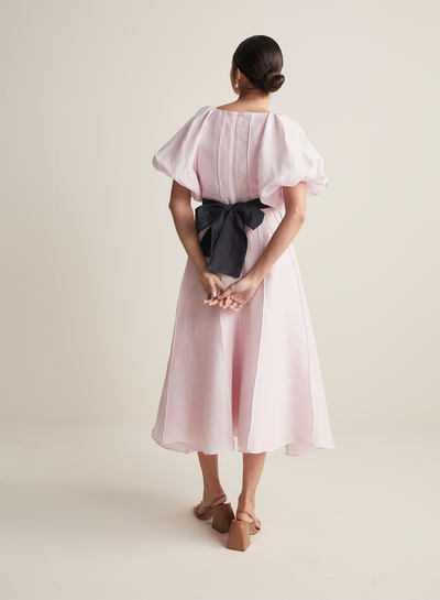 Colette Silk Linen Midi Dress