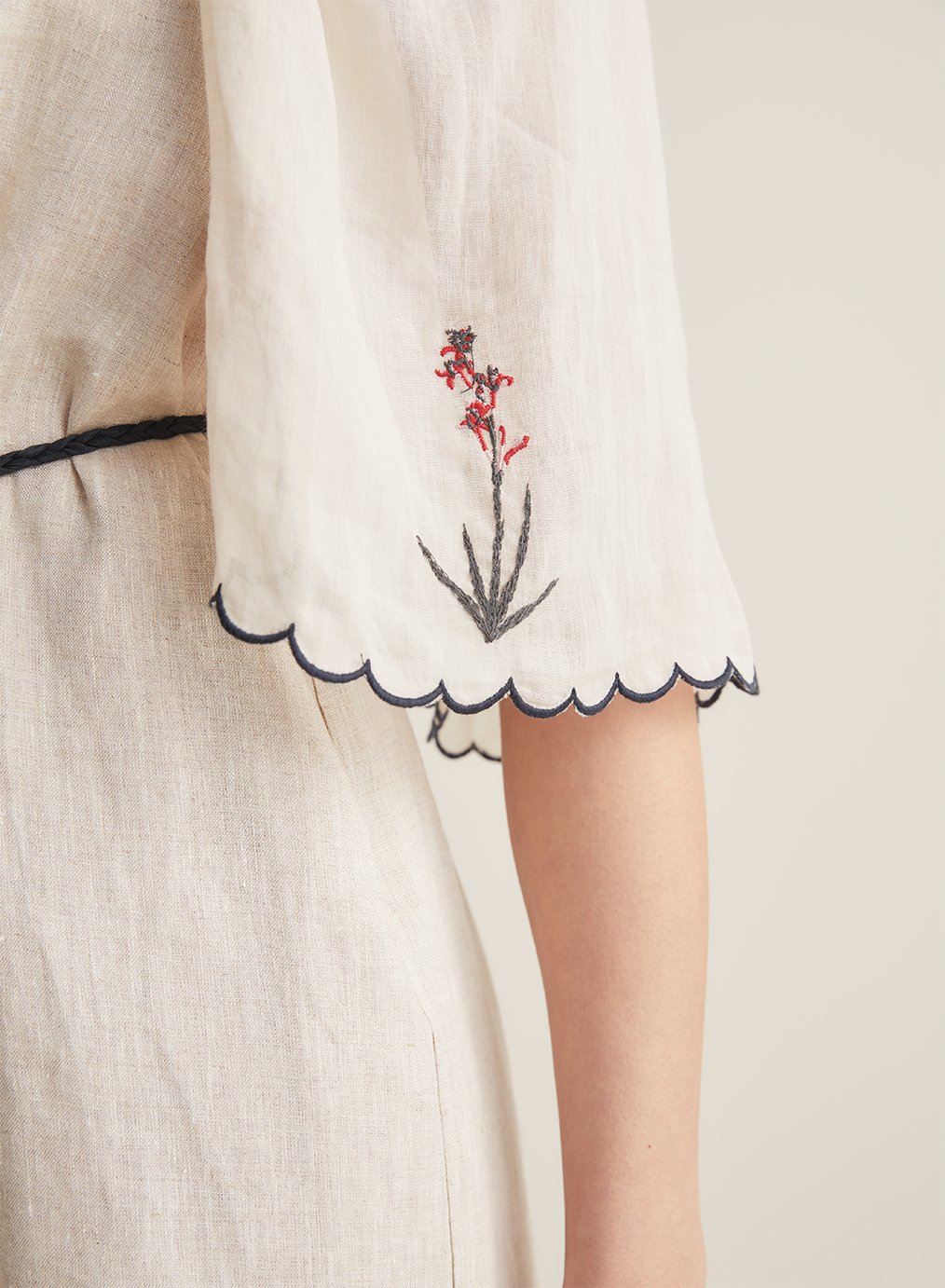 Sophie Linen Ramie Midi Shirt Dress