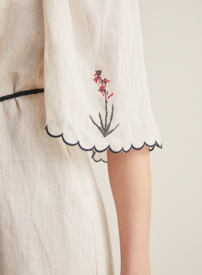 Sophie Linen Ramie Midi Shirt Dress