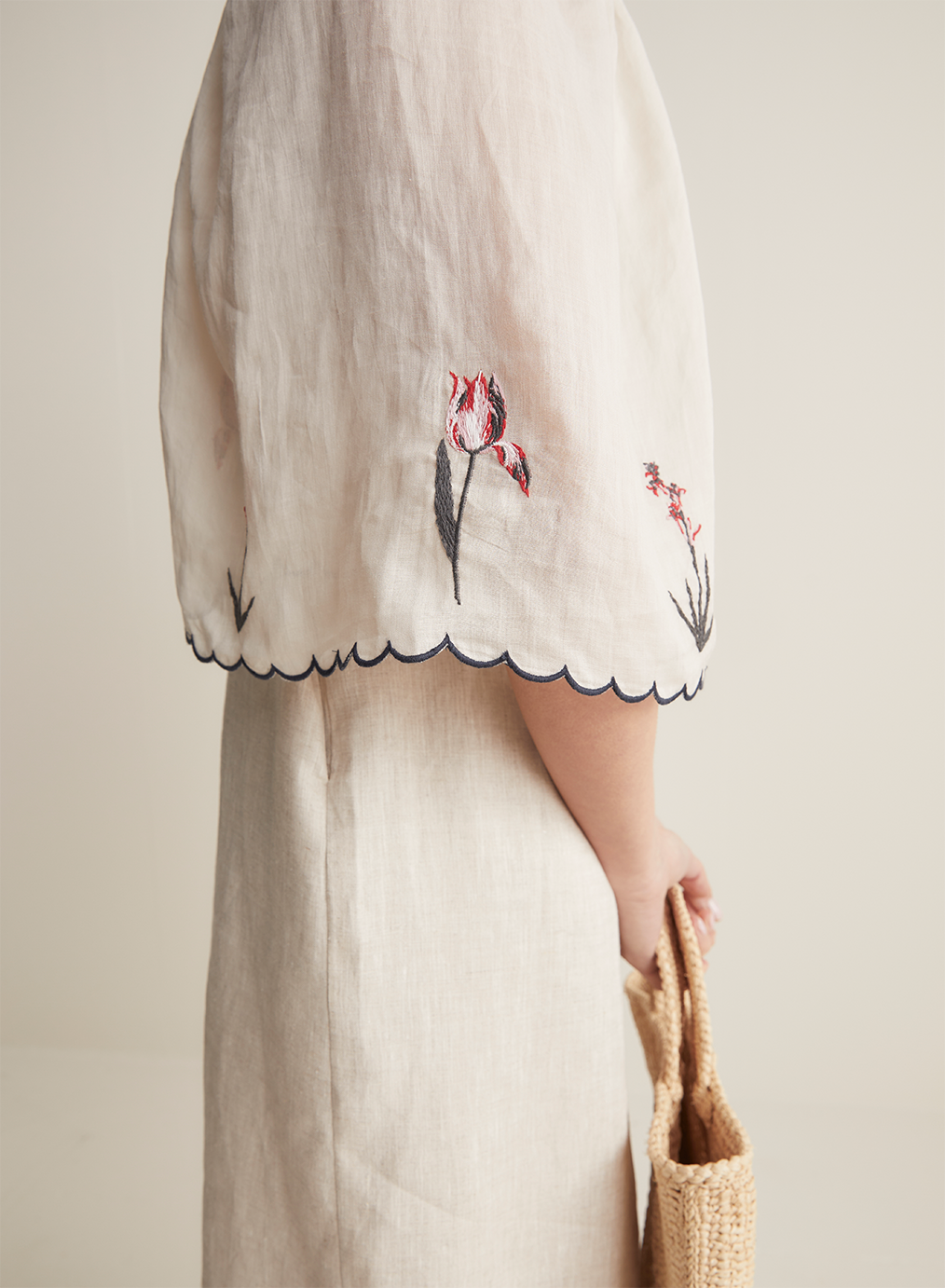 Sophie Linen Ramie Midi Shirt Dress