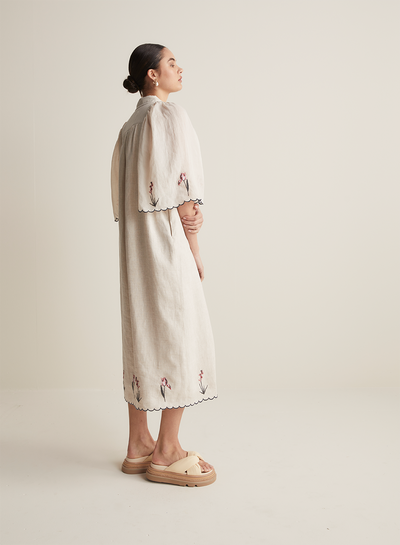 Sophie Linen Ramie Midi Shirt Dress