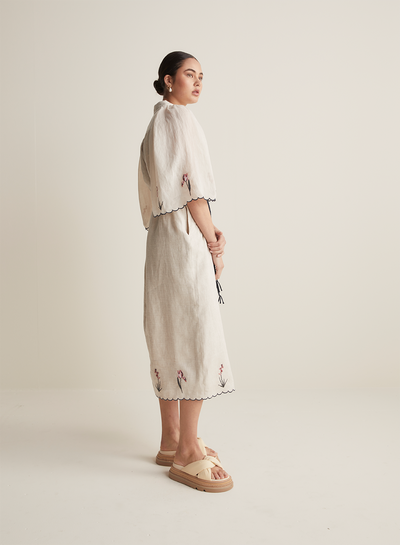 Sophie Linen Ramie Midi Shirt Dress