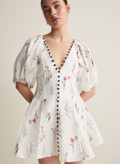 Genevieve Silk Linen Mini Dress