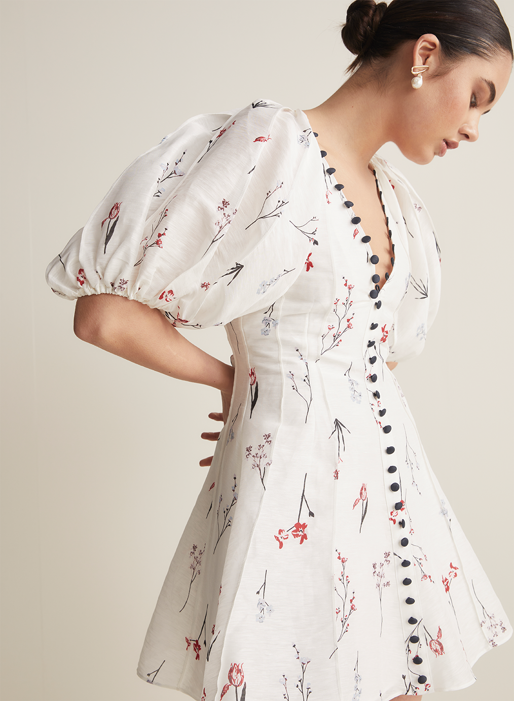 Genevieve Silk Linen Mini Dress