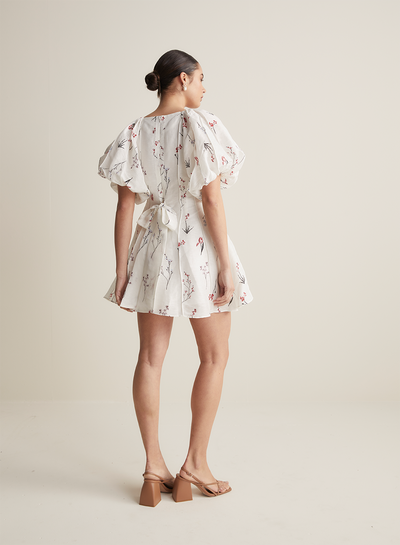 Genevieve Silk Linen Mini Dress
