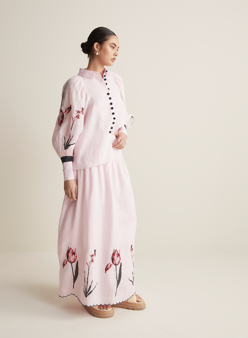 Chloe Linen Maxi Skirt | Blossom