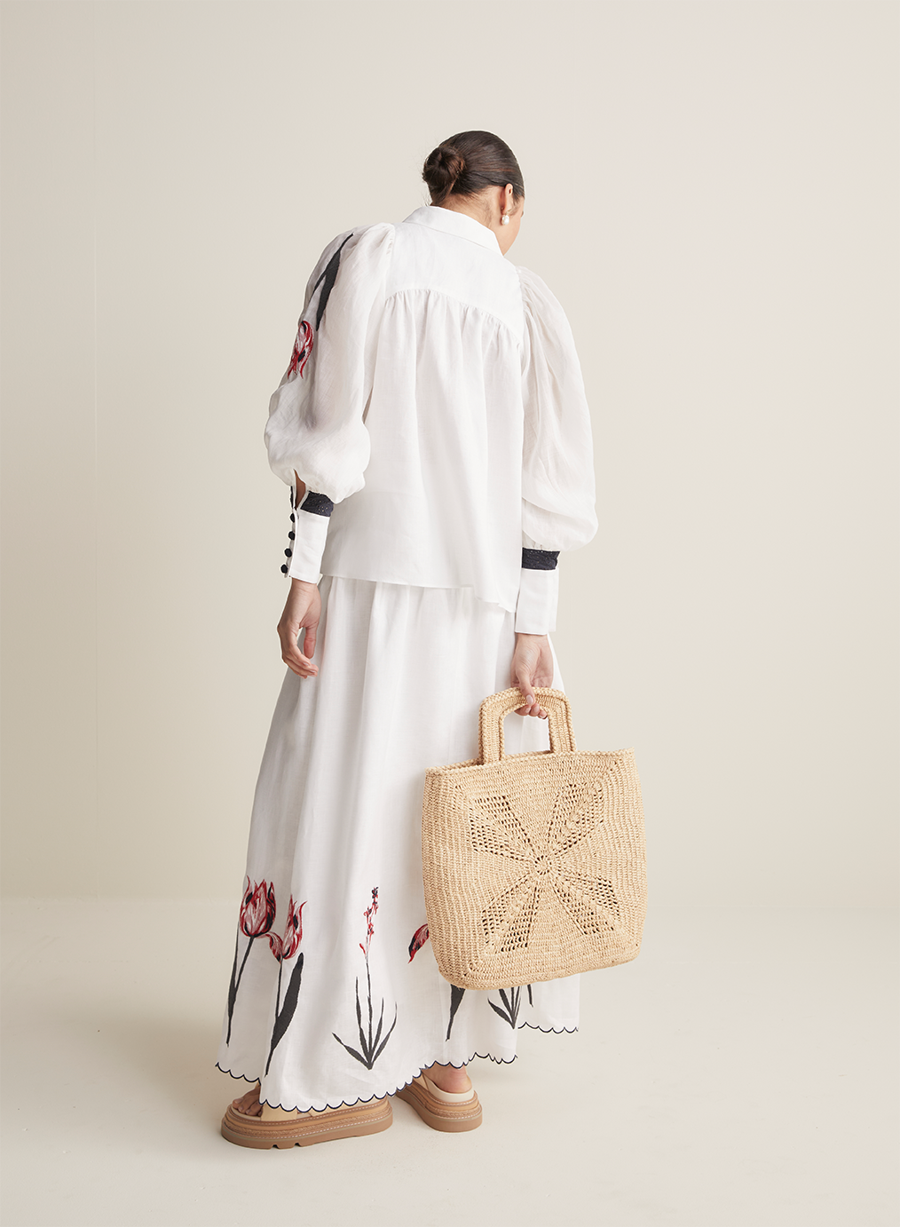 Chloe Linen Maxi Skirt | White