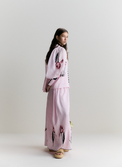 Charlotte Linen Ramie Embroidery Shirt | Blossom