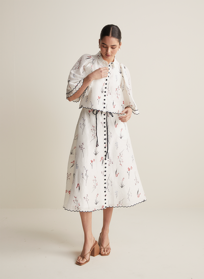 Manon Silk Linen Crop Shirt