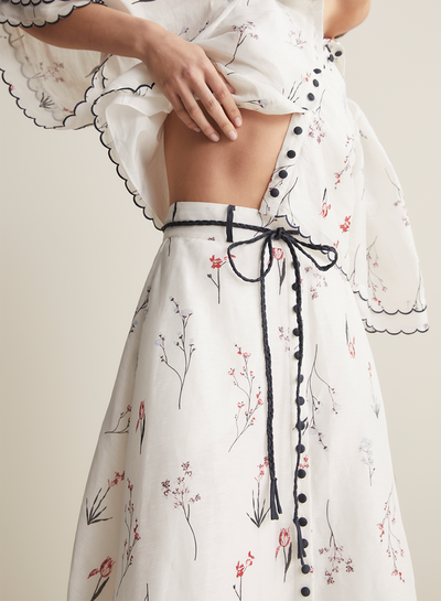 Manon Silk Linen Crop Shirt