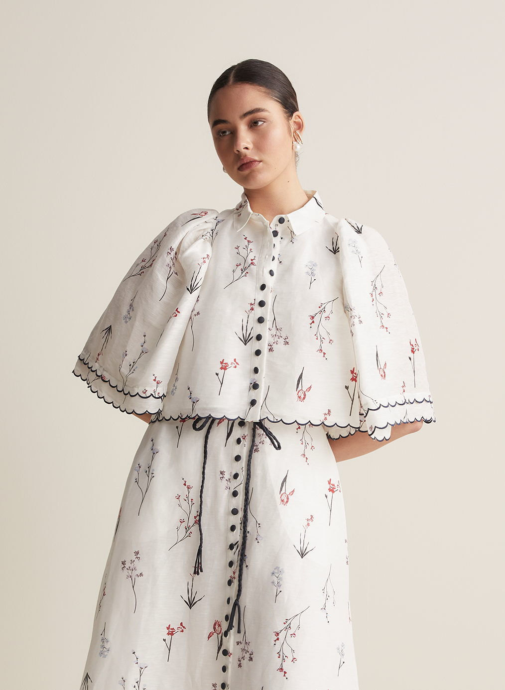 Manon Silk Linen Crop Shirt
