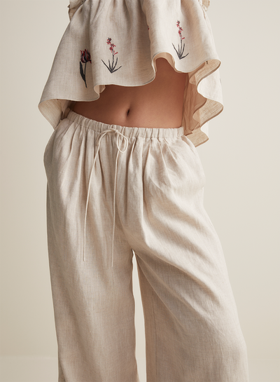 Devon Linen Palazzo Pant | Flax
