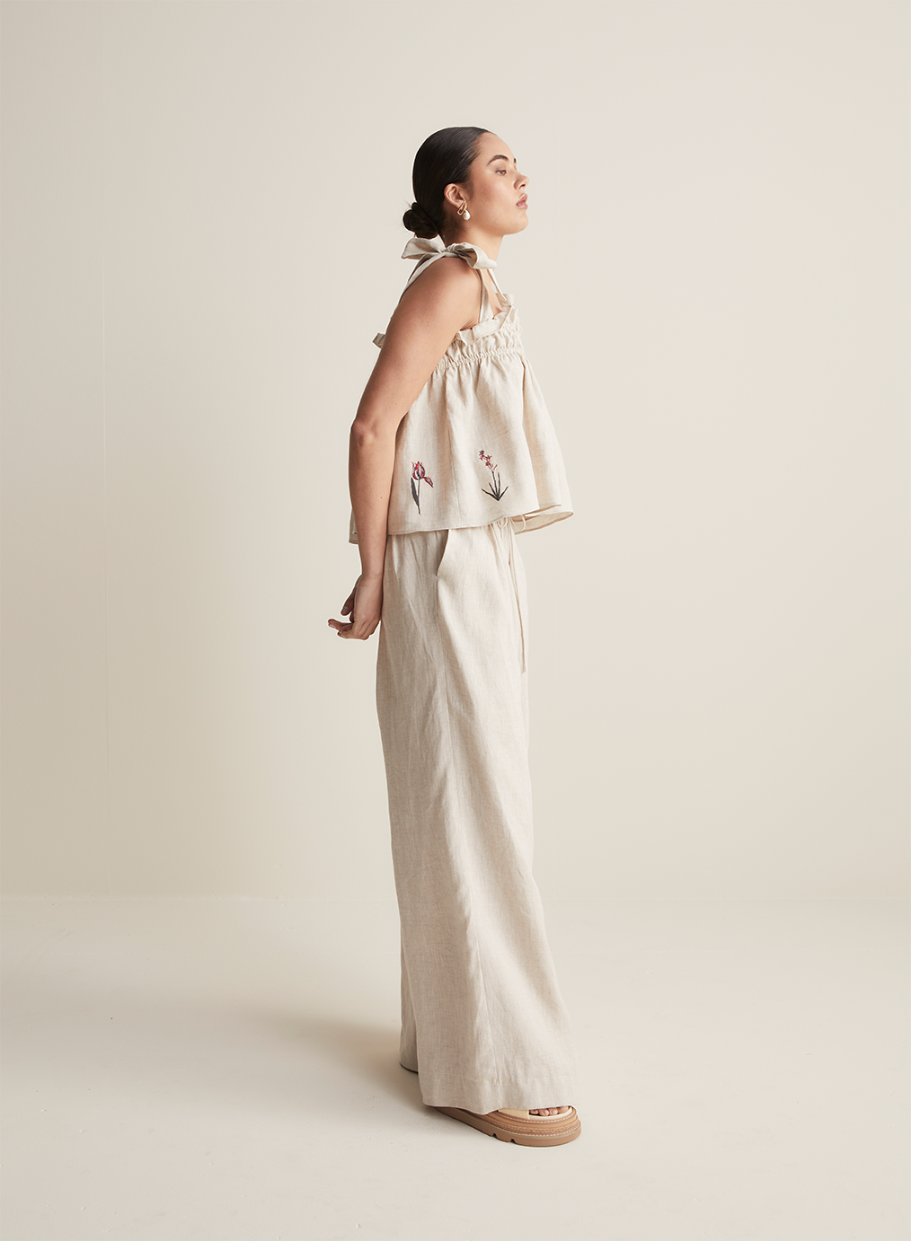 Devon Linen Palazzo Pant | Flax