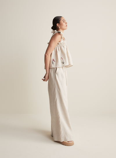 Devon Linen Palazzo Pant | Flax