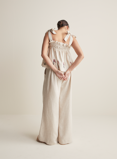 Devon Linen Palazzo Pant | Flax
