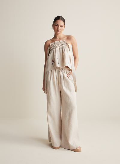 Devon Linen Palazzo Pant | Flax