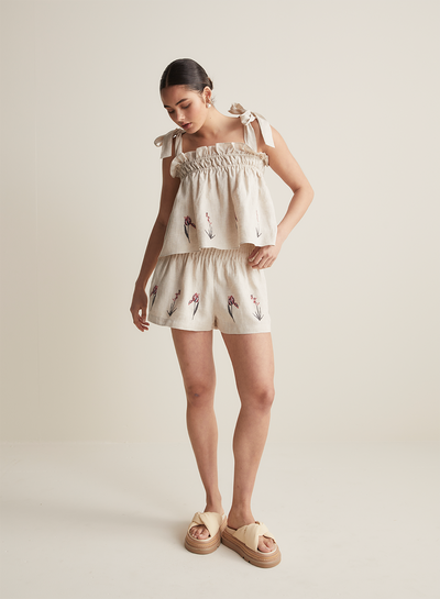 Anaïs Linen Embroidery Top