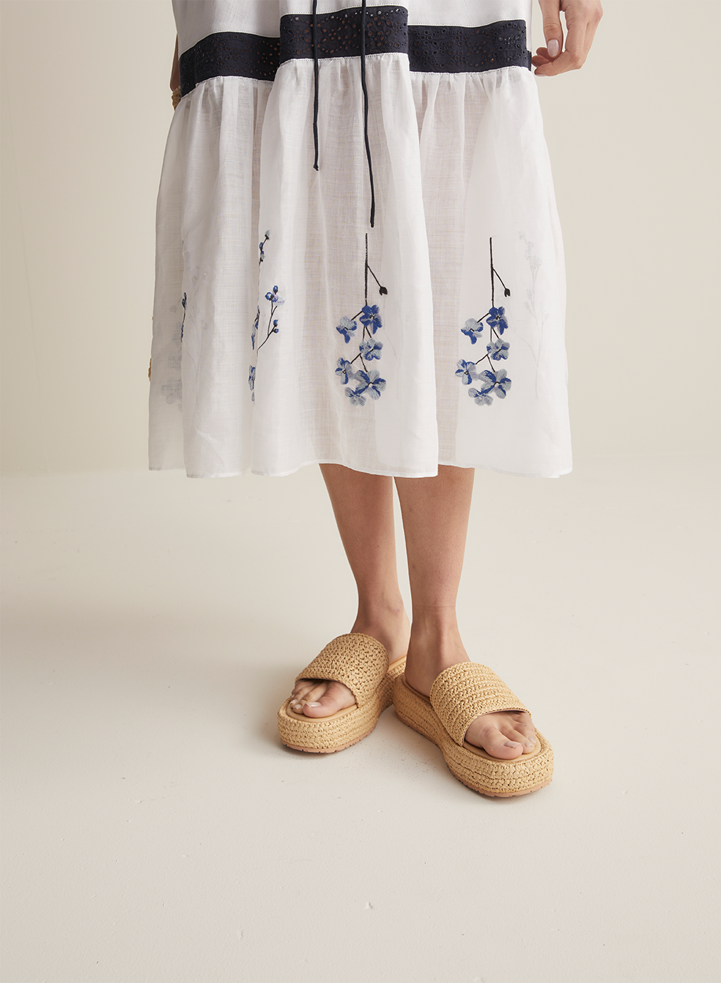 Soleil Linen Ramie Midi Smock Dress