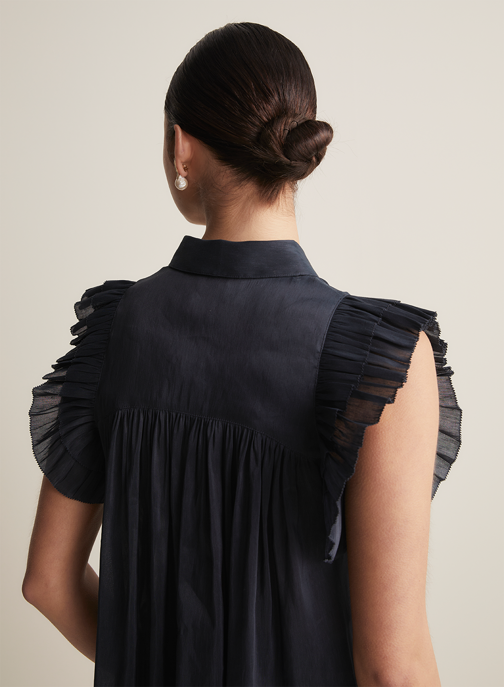 Bernadette Silk Linen Shirt | Navy