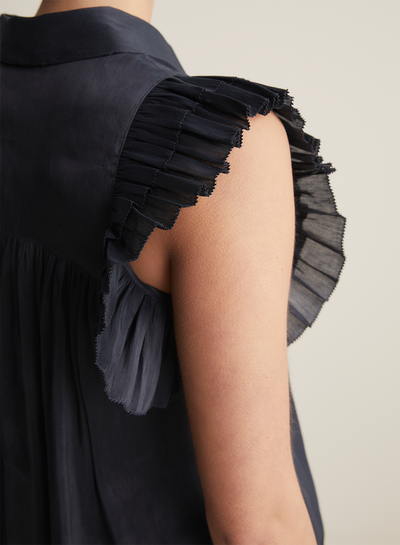 Bernadette Silk Linen Shirt | Navy