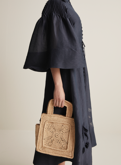 Celine Silk Linen Midi Shirt Dress