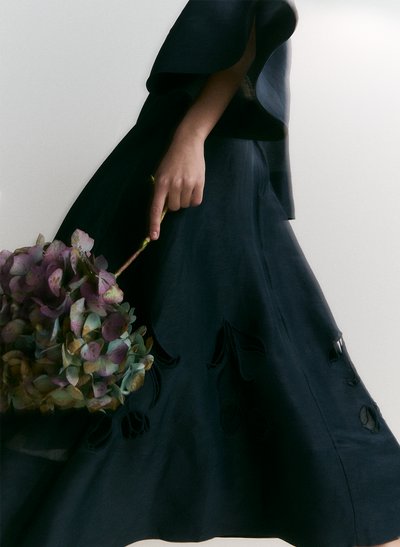 Celine Silk Linen Midi Shirt Dress