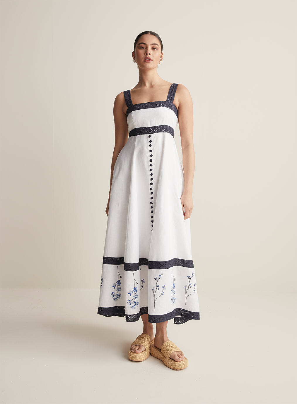 Sabine Linen Ramie Midi Dress
