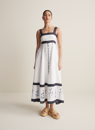 Sabine Linen Ramie Midi Dress