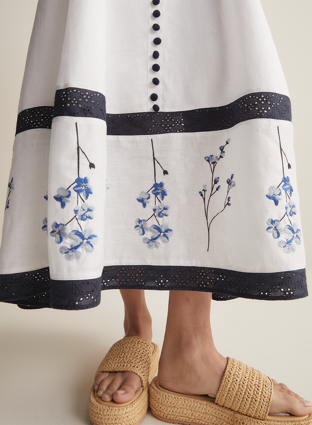 Sabine Linen Ramie Midi Dress