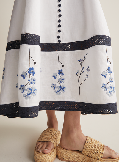 Sabine Linen Ramie Midi Dress