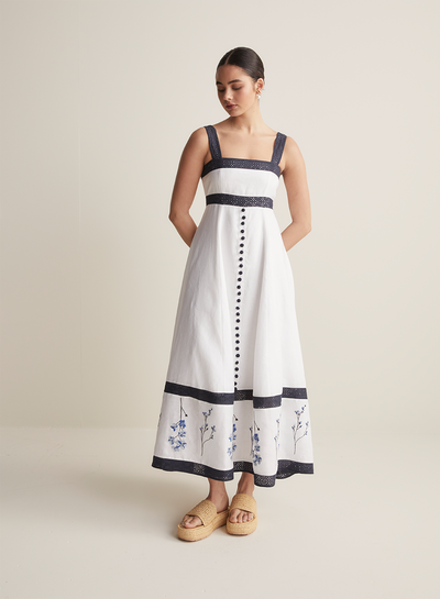 Sabine Linen Ramie Midi Dress